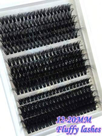 300pcs Mixed 100D 90D 80D 60D 70D Fluffy Volume Eyelash Extensions Kit, Length & Curl, C/D/DD Curl, 12-20mm, Makeup Lashes, Wedding/Bridal, Black, High Volume Eyelash Extension Book, Reusable, Lightweight, And Easy To Apply,Lashes, Eyelashes, Fake Lashes Suitable For Travel, Daily Wear For Beginners, Weddings, Dates, Parties, Festivals, Very Suitable For Christmas/Halloween/Gift Eyelash Bundles