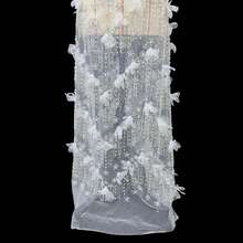 [设计师面料] 2025 新品，3D 立体手工激光花朵串珠刺绣蕾丝边材料，适用于婚纱、娃娃衣服、T 台、DIY 手工艺品、家具、帽子、蛋糕、摄影背景、服装创意 DIY - 白色 - 查看 6