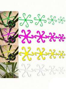 4pcs Of Plant Support Clips Sturdy Stem Clamps For Climbing Plants - Plastic Material/Plant Stands & Protective Equipment/Plant Cages And Stands/Garden/Wedding/Holiday Essentials/Teacher Gifts/Camping/Garden Decor