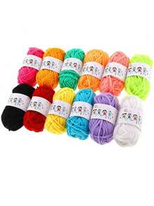 1 套 EDCUEBE7 钩针纱线套件，钩针工具套装带储物袋，初学者 DIY 手工套件，包括纱线、钩子、针、工艺用品、随机颜色和纱线包装 - 彩色 - 查看 3