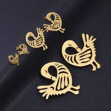 1 Pair 2cm/4cm/7cm African Nyamegyie Earrings Women's Stainless Steel Adinkra Traditional Jewelry - Multicolor - View 4