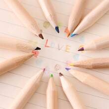 2 Sets Of 24pcs Mini Wooden Pencils With Built-In Sharpener, Random Sharpener Color, Drawing Pencil Set, School Stationery Supplies, PVC Material, No Battery Required