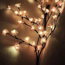 1 件 96LED 樱花枝灯 8 种模式 USB 供电艺术夜灯 理想浪漫氛围墙壁装饰灯 适用于家庭、庭院、小路、商店、婚礼、派对、情人节、复活节和感恩节 - 粉色和蓝色 - USB藤蔓櫻花燈 - 查看 11