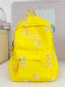 Esta mochila está muy orientada al diseño y está decorada con lazos. Según los diferentes usos de las mochilas, se dividen en mochilas para computadoras portátiles, mochilas deportivas, mochilas de moda, mochilas escolares, bolsas con correas, mochilas militares, bolsas de montañismo, etc.