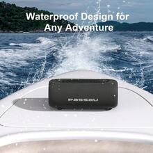 Altavoces portátiles Passau Bluetooth con 40 W de potencia máxima, sonido estéreo potente, radiadores pasivos, graves profundos, autonomía durante todo el día, correa ajustable, BT 5.3, IPX5, altavoz inalámbrico con luces RGB para interiores y exteriores - Negro - Ver 7