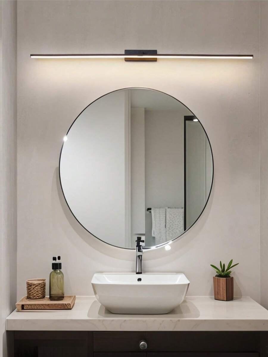 1 pieza Lámpara de pared con espejo de vanidad LED, luz de pared multifuncional recargable por USB y regulable para el baño, dormitorio, dormitorio universitario, con cuidado ocular