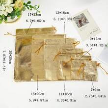 10/20/50 件金色/银色抽绳布袋，金色/银色珠宝袋，珠宝礼品袋，珠子礼品袋，生日派对，婚礼，万圣节，圣诞节，情人节，感恩节礼物 - 彩色 - 查看 9