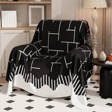 Sofa Towel - Líneas finas blancas-naranja - Ver 7