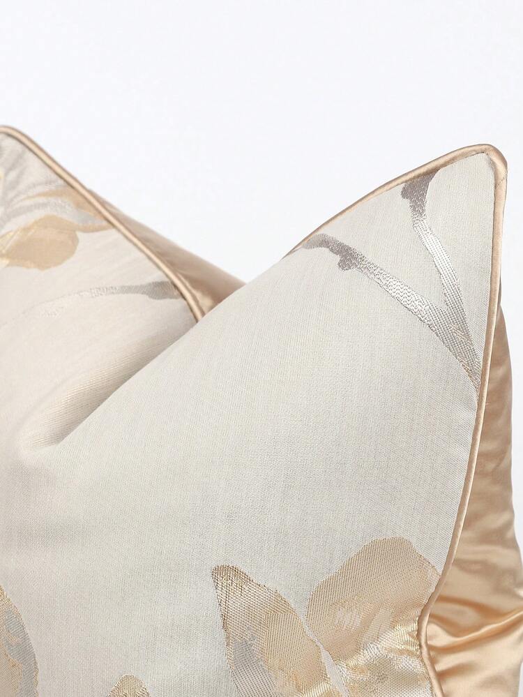 1pc Modern Simple Jacquard Floral Pattern Decorative Throw Pillow Case, Suitable For Sofa, Living Room, Bedroom, 45cm*45cm, 17.7inch*17.7inch, Home Decor, Room Decor, Office Decor, Living Room Decor (No Pillow Insert)