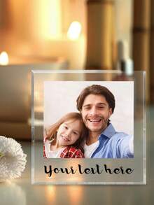 个性化第一个父亲节亚克力块，定制亚克力照片礼物，爸爸亚克力块礼物，父亲节纪念品，送给妈妈的礼物，庆祝爸爸的第一个里程碑 - 彩色 - 查看 7