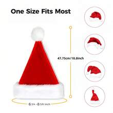 1pc Christmas Hat, Adult Holiday Neutral Velvet Comfortable Thick Fur Christmas Hat, Suitable For New Year Holiday Party, Santa Claus Hat Christmas Decorations Home Christmas Gifts Christmas Decor