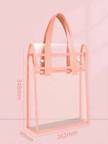 1pc Transparent Mesh Tote Bag, Large Capacity Tutoring Bag, Study/Storage Pouch For Students, Back To School, School Supplies - Multicolor - View 12