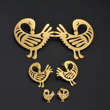 1 Pair 2cm/4cm/7cm African Nyamegyie Earrings Women's Stainless Steel Adinkra Traditional Jewelry - Multicolor - View 12