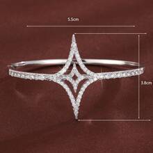 1件 时尚镂空双层四角星设计立方氧化锆镶嵌女式手链 - 彩色 - 查看 5