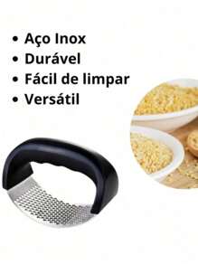 1 件不锈钢压蒜器，现代银色多功能厨房蒜蓉机