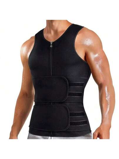 Premium Men's Compression Vest, Tight Fit, Waist & Abdomen Shaping, Fitness & Sports
