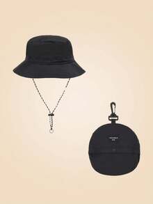 Kids Bucket Hat, Quick-Dry Outdoor Sun Hat, Adjustable Drawstring, Portable, Suitable For School Sports, Outdoor Activities, Daily Wear, Black - Black - View 6