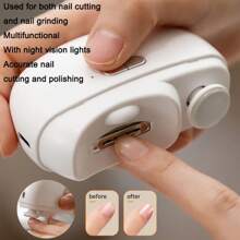 Cortaúñas eléctrico recargable por USB - Automático, portátil, multifuncional, con diseño anti-pellizco para manos, pies y uñas