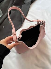 Bolso bandolera de media luna con decoración de lazo de unicolor y estilo retro simple, adecuado para compras, carteras, compras, mujeres jóvenes, estudiantes universitarios, recién llegados, trabajadores de cuello blanco. Son muy adecuados para oficinas, universidades, trabajo, negocios, viajes al trabajo, actividades al aire libre, viajes y salidas