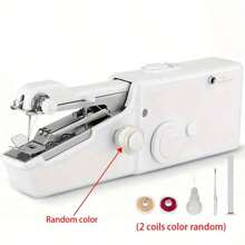 1pc Handheld Sewing Machine Mini Sewing Machines, Portable Sewing Machine Quick Handheld Stitch Tool For Fabric, Kids Cloth, Clothing - 2 Coils Color Random (Battery Not Included)
