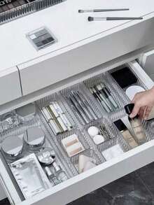 7 hộp đựng đồ trang điểm trong suốt có ngăn chia có thể tháo rời, ngăn kéo đựng đồ trang điểm có thể xếp chồng lên nhau cho mặt bàn phòng tắm, hộp đựng đồ trang điểm đa năng – Di động, tiết kiệm không gian (Nhiều màu, S/M/L/XL) - Nhiều màu - Xem 10