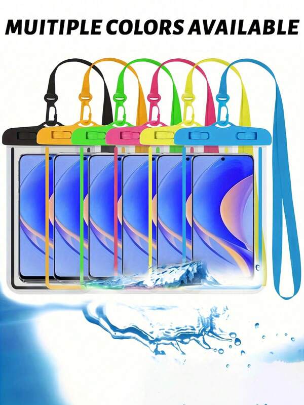 1/5pcs Waterproof Phone Case, Casual Waterproof Phone Pouch, Waterproof Bag Universal Waterproof Phone Pouch Airbag Waterproof Mobile Phone Bag Swimming Underwater Waterproof Phone Case Beach Cellphone Dry Bag For Smartphone Sports Bag Sport Bag