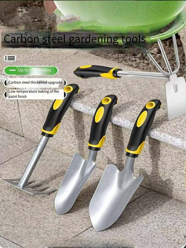 GWFZT 4-Piece Outdoor Camping Essential Tool Set Including Shovel/Spade//Rake, Camping Accessories, Outdoor Travel Supplies, Outdoor Garden, Parent-Child Outdoor Treasure Hunting, Outdoor Beachcombing, Home Garden Potting Tools, Wholesale Price