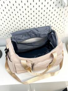 Bolsa de Viagem Multiuso de Cor Sólida, Bolsa de Armazenamento de Roupas de Grande Capacidade, com Compartimentos Separados para Sapatos e Secos/Úmidos, Alça de Ombro Destacável e Ajustável, Adequada para Viagens, Natação, Esportes, Fitness e Mais, Bolsa para Acessórios Escolares