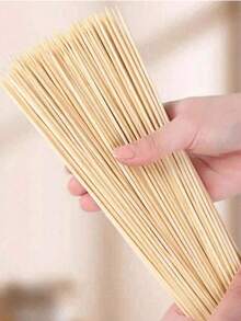 100件/80件/50件/40件/5件天然竹签，适用于户外烧烤、零食DIY、水果签、派对签、礼品制作、零食固定器，耐用且卫生，通用必需品 - 竹色 - 查看 8