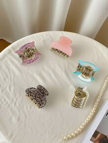 5 件颜色随机选择，韩式甜美迷你夹，精致小发夹，日常使用的多功能发饰，时尚豹纹迷你发夹，个性化甜美酷炫风格，多巴胺刘海，侧夹适合日常旅行、聚会、海滩派对以及夏季、秋季和返校季节佩戴秋季发饰优雅