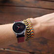 Correa de Reloj de Nylon Trenzado de 22mm para Hombres y Mujeres, Liberación Rápida, Hebilla de Acero Inoxidable Negra (Azul) - Rojo Negro (Hebilla Plateada) - Ver 6