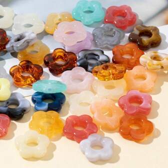 50pcs Stylish Gradient Color Flower Sequins Ornaments DIY Jewelry Accessories