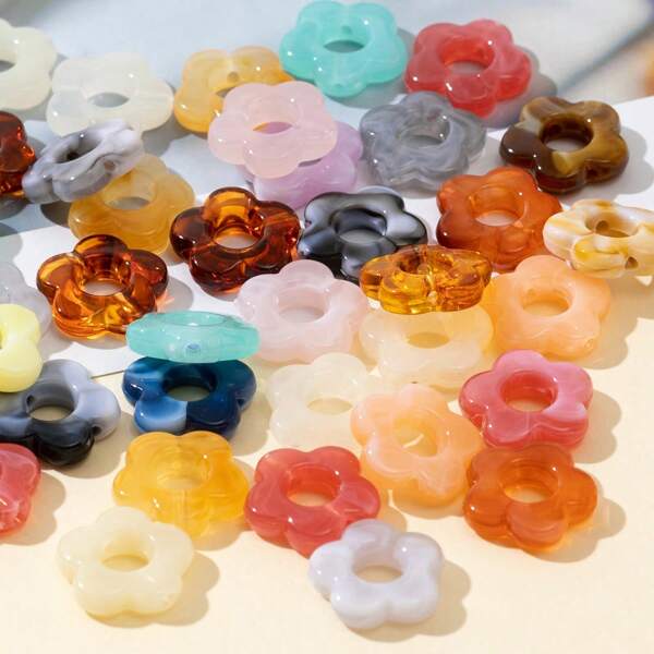 50 piezas de adornos de lentejuelas con flores de colores degradados para accesorios de joyería DIY