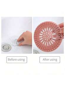 1 件新品硅胶淋浴排水毛发收集器和厨房水槽过滤器 - 可重复使用硅胶网状过滤器，带吸盘/防滑设计，（房主的完美礼物），防堵塞水槽过滤器，除臭排水过滤器，厨房水槽毛发塞，防止下水道堵塞