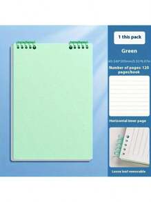 3 pezzi Quaderni A5 con spirali in pagine blu-verde, resistenti, con pagine imbottite, adatti per studenti, esami universitari, uso quotidiano e accademico