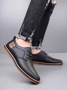 Men's Business Casual Dress Shoes, Classic Lace-Up Oxford Style Footwear With Comfortable Cushioned Insole, Non-Slip Sole For Office Work And Daily Walking Formal/Business Formal Wedding Accessories