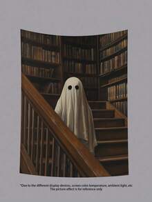 万圣节鬼魂挂毯系列南瓜灯黑暗城堡趣味鬼魂阅读万圣节横幅南瓜装饰秋季装饰挂毯墙艺术家居装饰