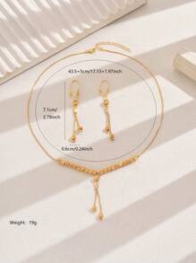 3 PiecesSet Fashionable Unique Elegant Retro Tassel Pendant Necklace Set For Women
