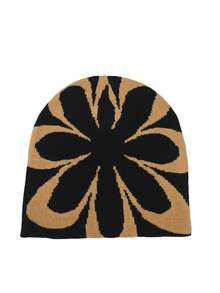 1 pieza Gorro de punto con gráfico, gorra de punto versátil y cálida, otoño/invierno