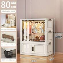 5/4/3/2/1 Layer Simple Folding Wardrobe Closet, Clothes Storage Cabinet For Bedroom, Living Room, Rental Apartment OrganizationFor Women Storage Organizer Travel Essentials Back To School Dormitory Storage