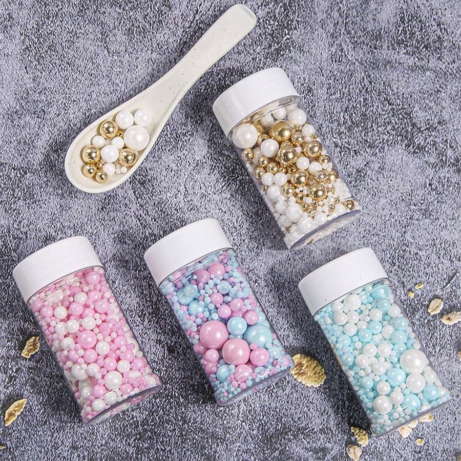 85g/3oz 蛋糕裝飾品-混合尺寸,適用於慶祝活動、婚禮、派對、聖誕杯子蛋糕裝飾、甜點裝飾、婚禮蛋糕裝飾,僅供裝飾使用,不可食用 - 彩色 - 查看 1