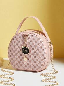 2024 New Floral Pattern Women Handbag, Fashionable Chic Small Shoulder/Crossbody Bag For Spring , Pink - Pink - View 2