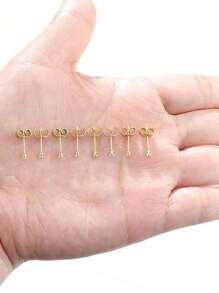 4 pares de pendientes con piedras de circonita clara redondas de acero inoxidable para mujeres y niñas, set de pendientes de bola pequeña de moda para cartílago, trágus y daith, regalo de joyería