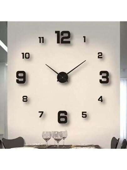 Pc, Creative DIY Digital Wand Clock, 3D Acrylic Three Dimensional Texture Home Frameless Silent Bedroom, Living Room, Office, Dining Room Art ation