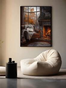 1 幅黑暗城堡趣味鬼魂阅读万圣节南瓜秋季海报帆布画墙艺术画家居装饰适用于客厅卧室浴室办公室和其他家居装饰，无框