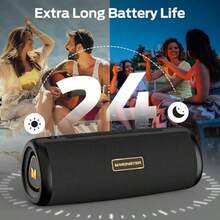 Altavoz Bluetooth portátil Monster S230 con 30W de sonido estéreo potente, emparejamiento estéreo inalámbrico, 24 horas de duración de la batería, Bluetooth 6.0, puertos para tarjeta TF y AUX, para uso en exteriores y fiestas en casa - como en la foto - Ver 3