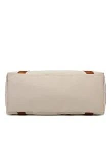 Bolsa de Viagem Multifuncional Unissex com Impressão de Letras em Cores Contrastantes, Grande Capacidade de Armazenamento de Roupas, Alça de Ombro Ajustável e Destacável, Adequada para Viagem, Férias, Esportes e Fitness, Acessórios Escolares