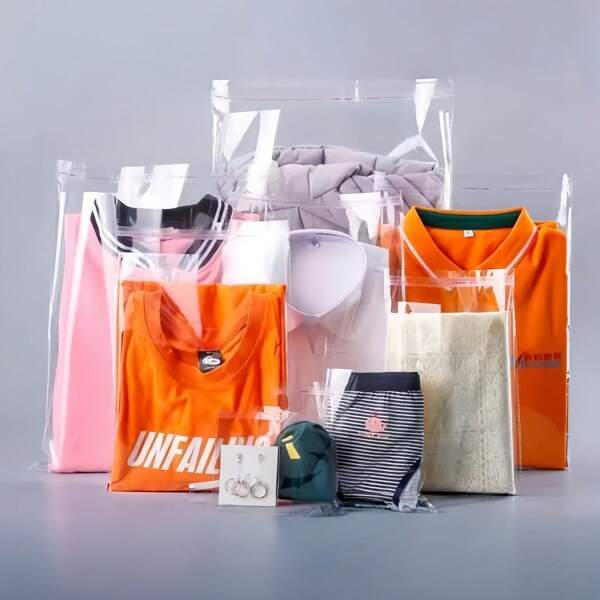 100pcs, OPP Transparent Dust-Proof Plastic Self Adhesive Bags ,Over Ten Sizes To Choose From And Use For Small Accessories, Baking, Keychains, Pendants, Cards, Holiday Gift Packaging Supplies, Transparent Storage Bags, Packaging Bags