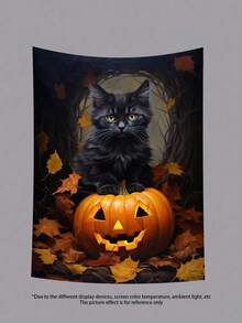 万圣节鬼魂挂毯系列南瓜灯黑暗城堡趣味鬼魂阅读万圣节横幅南瓜装饰秋季装饰挂毯墙艺术家居装饰