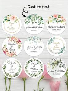UNICCUT Customized Round Label Stickers, Personalized Stickers For Wedding Bride, Christening Gifts, Sealing Candy Gifts, Gift Boxes, Paper Labels, Adhesive Stickers - Multicolor - View 7